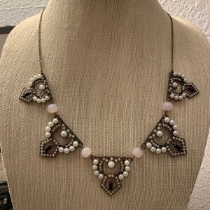 Plunder Antique-Inspired Pearl & Blush Bead Necklace